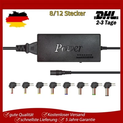 8/12Pin 12V-24V AC/DC 96W Notebook Laptop Netzteil Ladegerät Ladekabel Universal - Bild 1 von 4