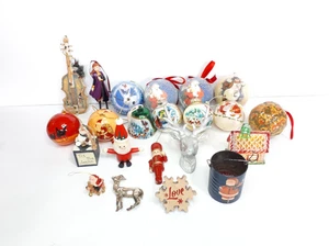 Vintage Christbaumschmuck zum Aufhängen Kitschkugeln Anna Olaf, Weihnachtsmann - Bild 1 von 21
