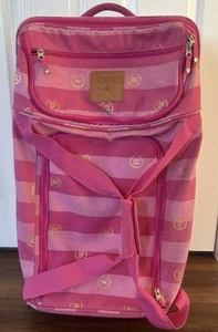 Victoria’s Secret Love Pink 86 Logo Canvas Rolling Duffle Bag Wheelie RARE Y2K - Picture 1 of 21