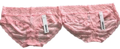 Paquete de 2 bragas bikini DKNY® para mujer PEQUEÑAS ROSA ENCAJE #543000 nuevas Foto 1 de 4