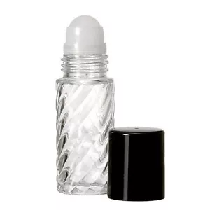 Bottiglia a rullo extra large da 30 ml, 1 oz. Bottiglia da viaggio Colonia, vortice trasparente CONFEZIONE DA 6 - Foto 1 di 5