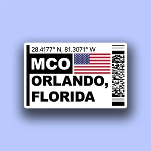 MCO, Orlando, Florida Airport Glossy Sticker - American City Travel Sticker - Picture 1 of 3