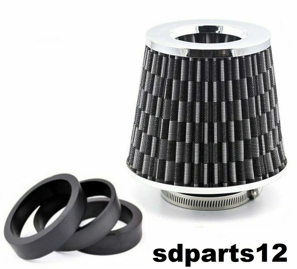 Filtre À Air Cornet Kit D'Admission Direct 76mm Carbone Pour Renault Citroen - Photo 1/4