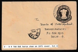 Indien 1978 Tax Due Hufeisenstornierung auf Brief - Bild 1 von 2