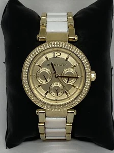 Michael Kors MK6374 Women's Stainless Steel Analog Gold Dial Quartz Watch WO684 - Picture 1 of 12