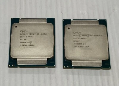 Lot of 2x Intel E5-2650LV3 SR1Y1 1.80GHz 30MB 12-Core LGA2011 Socket CPU - Image 1 of 2