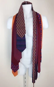 Lote de 6 corbatas vintage para hombre años 70 100 % anchas con cuello rojo naranja tonos retro - Imagen 1 de 5