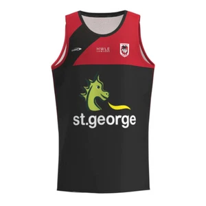 St George ILL Dragons NRL Classic Training Singlet Black Sizes S-7XL! T3 - Picture 1 of 3