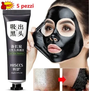 5 PEZZI MASCHERA PER IL VISO RIMOZIONE DI PUNTI NERI CREMA CONTROLLO DELL'OLIO - Foto 1 di 17