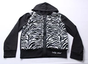 Baby Phat Girls L/S Zebra Striped Zip Up Hoodie AC2 Black/White Size XL NWT - Picture 1 of 4