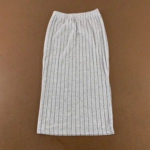 Shein Girls Size 11 Gray Rib Knit Stretch Pull On Maxi Skirt New - Picture 1 of 5