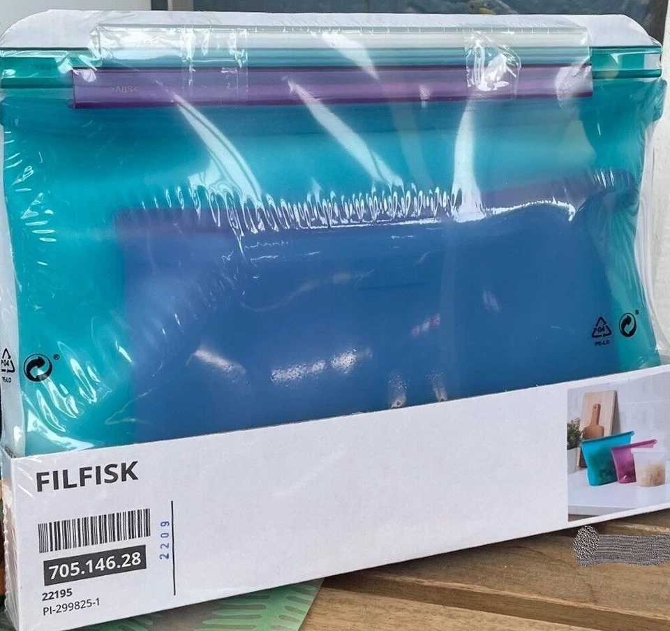 Nuevo FILFISK Juego de 3 Bolsas Resellables Microondas, Congelador Seguro 705.146.28 Foto 1 de 1