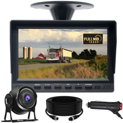 Backup Camera Wired System 7'' Monitor Night Vision Waterproof for RV Truck Bus - Image 1 of 4