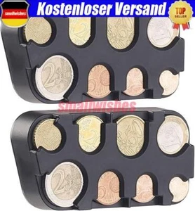 2X Euro Münzhalter Münzsortierer Münzsammler Münzbox Münzspender - Zdjęcie 1 z 4
