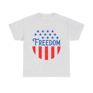 Freedom Stars And Stripes America USA Unisex Heavy Cotton Tee - Picture 1 of 21