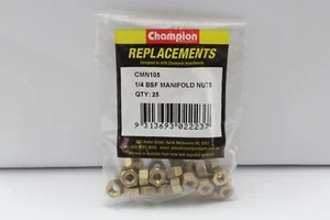 CHAMPION CMN105 BRASS MANIFOLD NUTS 1/4" BSF - PACK OF 25 - Picture 1 of 3