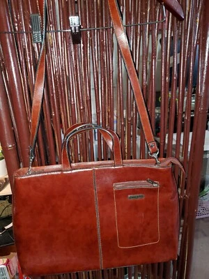 Rina Rich 钱包托特包收纳袋皮革棕色复古  — 第 1/4 张图片