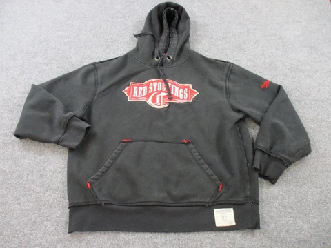 Cincinnati Reds Hoodie Adult L Black Pullover Retro Stockings Design Cooperstown Cover