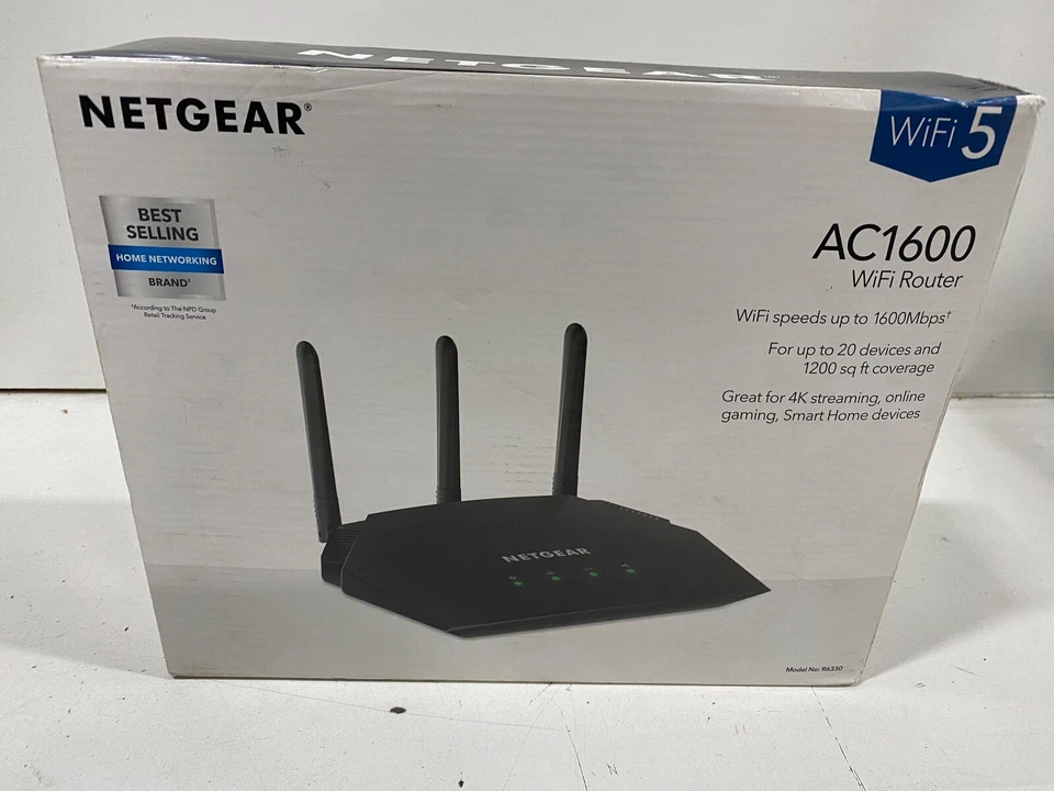NETGEAR R6330 AC1600 1300 Mbps Dual-Band WiFi Router - Black - Image 1 of 1