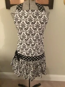 Grembiule completo Kay Dee Designs nero bianco bordo a pois RETRO quantità disponibile - 2 ottime condizioni - Foto 1 di 10