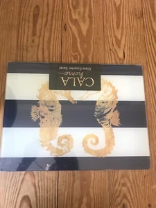 NEW CALA Home Glass Cutting Board Counter Saver - Seahorse 12x16 - Picture 1 of 2