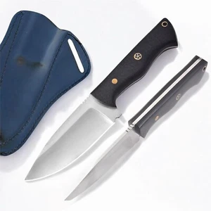 Hunting Knife Forged Fixed Blade Bushcraft Knife, Scout Carry Knife with Leather - Foto 1 di 9