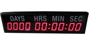 LED Timer Countdown/up Wall Mounted CLOCK with Days Hrs Min Secs -10 Digits- RED - Picture 1 of 6