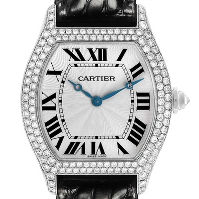 Reloj Cartier Tortue para hombre de oro blanco con bisel de diamantes WA504351 Foto 1 de 4