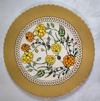 Anthropologie Turkuaz Kitchen Posy Pires Bege Betul Ouro Laranja NOVO - Imagem 1 de 4