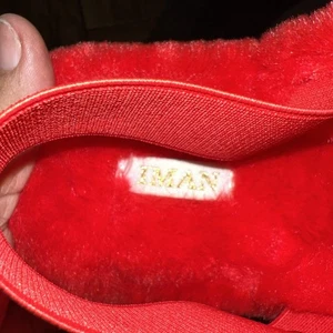 IMAN Global Chic Faux Fur Slingback Slipper Red Size 11 - Picture 1 of 3