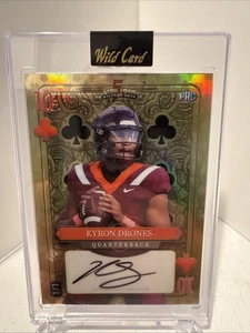 Kyron Drones Auto 1/1 - 2024 Wild Card 5 Card Draw Gold 10 Of Clubs - Picture 1 of 2