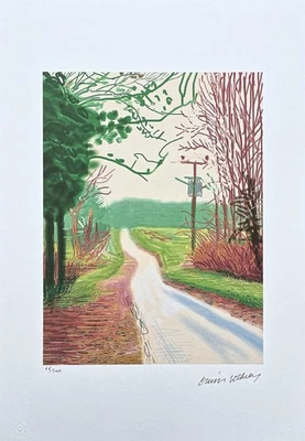 DAVID HOCKNEY - Carretera con líneas eléctricas - firmada, numerada edición 66/500 Foto 1 de 4