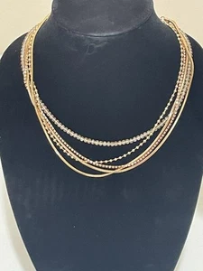 Fashion Jewelry Necklace, Layered, Gold, NWOT - Imagen 1 de 4