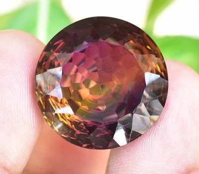 Flawless Natural Bi-Color Ametrine 28.70 Ct Round Certified Untreated Gemstone - Image 1 of 4
