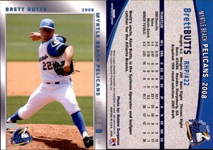 Brett Butts 2008 Grandstand Myrtle Beach Pelicans #4 Card *AutographDen*