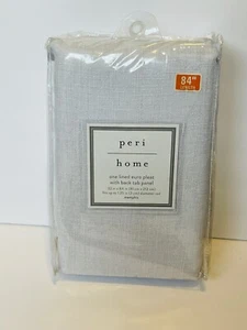 Peri Home Lined Euro Pleat Back Tab 32" x 84" White Curtains Drapes window cover - Picture 1 of 2