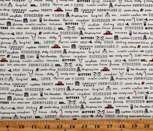 Cotton Christmas Holidays Winter Blizzard Vanilla Fabric Print by Yard D400.53 - Picture 1 of 1