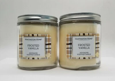 Huntington Home Frosted Vanilla Scent - 6.5oz Small Tumbler Candle Set of 2 NEW  - Image 1 of 4
