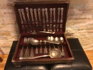 51 Piece Silverware Set Silver plated in William A. Rodgers Display Box - Picture 1 of 8