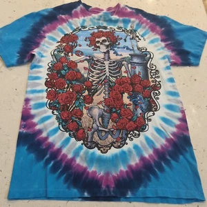 Grateful Dead Tie Dye T-Shirt Skeleton Size medium Liquid Blue - Picture 1 of 17