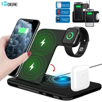 Fast Wireless Charger Stand For iPhone Apple Watch 4 in 1 Charging Dock Station - Image 1 of 4