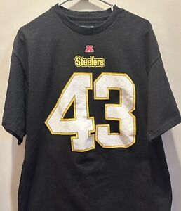 NFL Team Pittsburgh Steelers men's XL #43 Troy Polamalu Black T-Shirt