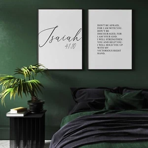 Isaiah 41:10, Bible Verse Quote, Set of 2 Poster Prints, Home Wall Art Décor - Picture 1 of 6