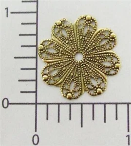 13673 3 Pc. Brass Oxidized Round Victorian Filigree Jewelry Finding - Picture 1 of 1