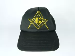 Cappello snapback nero massonico vintage con logo bussola stampato - Foto 1 di 5