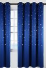 Anjee Starry Sky Royal Blue 52 x 84 Curtain with Punched Out Stars