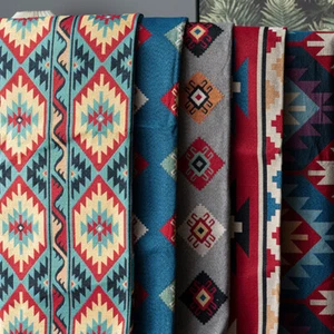 Ethnic Yarn-Dyed Jacquard Cloth Fabric Geometric Stripe Home Cloth Tablecloth - Picture 1 of 23