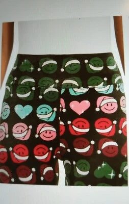 Women legging Junior  Velour  NOBO size 2X (19) ~Aqua/pink/red SMILEY new - Image 1 of 4