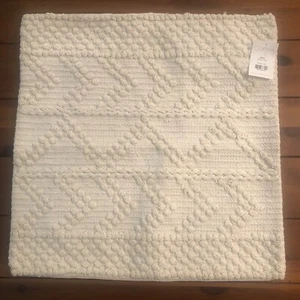 NEW SURYA Merdo Cream Throw Pillow Cover Sham Neutral 22x22 Boho Farmhouse Woven - Picture 1 of 8