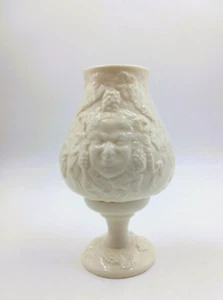 Belleek Bacchus Face Porcelain Retrospect Grapes Fairy Lamp Votive Candle Holder - Picture 1 of 5